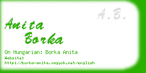 anita borka business card